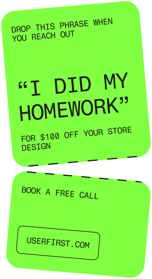 Easter egg reward ticket showing I did my homework phrase for $100 discount on Shopify store design