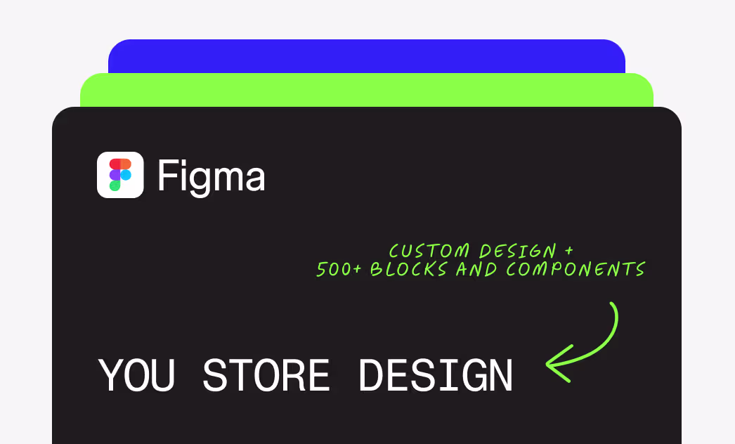 Final Shopify design deliverable — Figma file with custom store design and 500+ Stack components